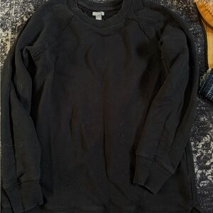 aerie Black Pullover Crewneck Sweatshirt